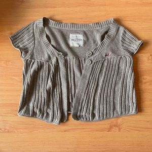 Tan Hollister crop cardigan